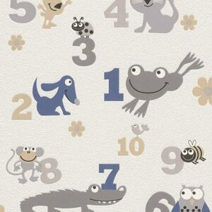 Animal Numbers Wallpaper Rasch Blown Vinyl Paste The Wall Textured Children Kids