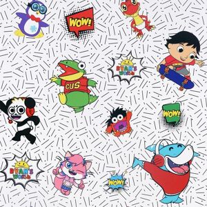 Ryan's World Crew Wallpaper White Red Green Children Kids Bedroom - Arthouse