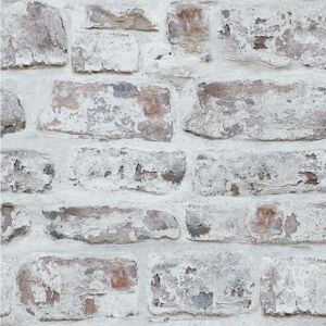 White Washed Brick Effect ArtiStick Peel And Stick Wallpaper Vinyl - Arthouse