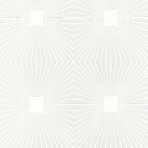 A.S. CREATIONS A.s Creation Blown Vinyl White Paintable Embossed Wallpaper Starburst