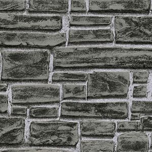 House Brick Pattern Wallpaper Faux Effect Embossed Textured 662330 - Black - As Creation