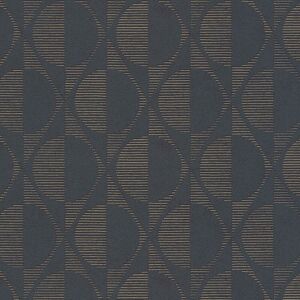 A.S. CREATIONS A.S Creation Retro Black Metallic Gold Stripes Wallpaper Textured Vinyl