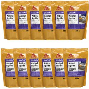 Batch of 12 SIKA SikaCem Liquid Antifreeze Accelerator for cold weather concreting - 500 g