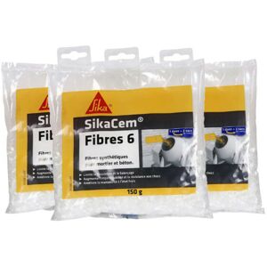 Batch of 3 Sika Sika Cem micro-synthetic fibers - For concrete and mortar - Fiber 6 - 150 g