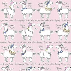 BELGRAVIA DECOR Belgravia Llama Rama Cartoon Blush Pink Childrens Bedroom Nursery Wallpaper 9731