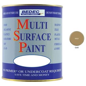 Multi Surface Paint - Satin - Gold - 750ml - Gold - Bedec