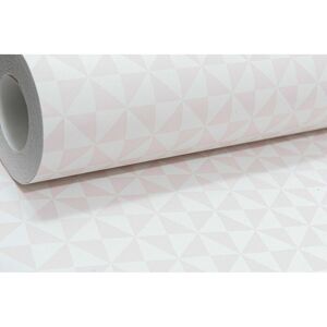 UGEPA Blush Pink Cream Geometric Tile Triangle Wallpaper Kitchen Bathroom Girl Bedroom - Pink