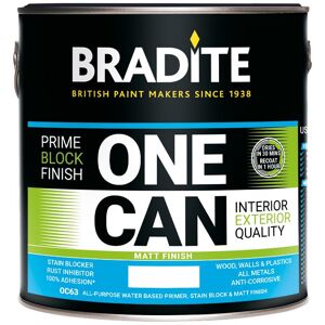 Bradite - One Can Matt Multi-Surface Primer and Finish (OC63) 2.5L - (bs 381C 538) Post office red / Cherry