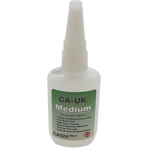 Charnwood - ca-uk Medium Cyanoacrylate Instant Adhesive, Medium Viscosity, 50g - Clear