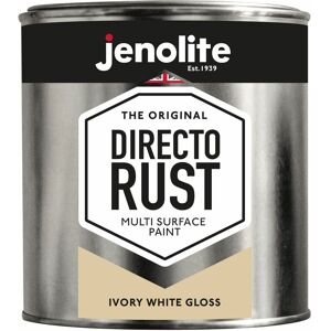 Ivory White - 1 Litre Tin Jenolite Directorust Gloss - Ivory White - Multi Surface Spray Paint - For Use On Wood, Metal, Plastic, Ceramic & Rusted