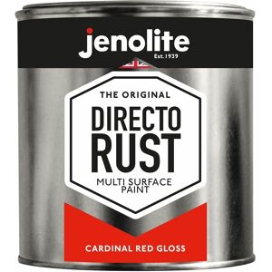 Cardinal Red - 1 Litre Tin Jenolite Directorust Gloss - Cardinal Red - Multi Surface Spray Paint - For Use On Wood, Metal, Plastic, Ceramic & Rusted