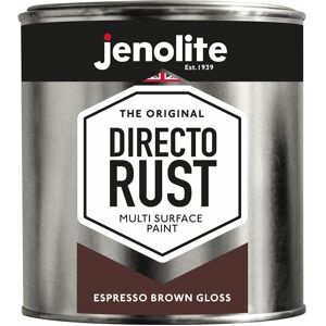 Espresso Brown - 1 Litre Tin Jenolite Directorust Gloss - Espresso Brown - Multi Surface Spray Paint - For Use On Wood, Metal, Plastic, Ceramic &