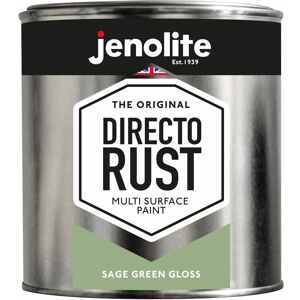 Jenolite - Sage Green - 1 Litre Tin Directorust Gloss - Sage Green - Multi Surface Spray Paint - For Use On Wood, Metal, Plastic, Ceramic & Rusted