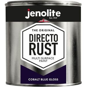 Jenolite - Cobalt Blue - 1 Litre Tin Directorust Gloss - Cobalt Blue - Multi Surface Spray Paint - For Use On Wood, Metal, Plastic, Ceramic & Rusted