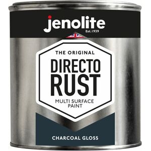 Jenolite - Charcoal Grey - 1 Litre Tin Directorust Gloss - Charcoal Grey - Multi Surface Spray Paint - For Use On Wood, Metal, Plastic, Ceramic &