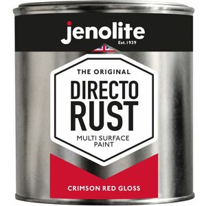 Crimson Red - 1 Litre Tin Jenolite Directorust Gloss - Crimson Red - Multi Surface Spray Paint - For Use On Wood, Metal, Plastic, Ceramic & Rusted