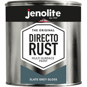 Slate Grey - 1 Litre Tin Jenolite Directorust Gloss - Slate Grey - Multi Surface Spray Paint - For Use On Wood, Metal, Plastic, Ceramic & Rusted