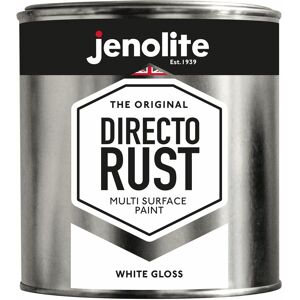 White - 1 Litre Tin Jenolite Directorust Gloss - White - Multi Surface Spray Paint - For Use On Wood, Metal, Plastic, Ceramic & Rusted Surfaces