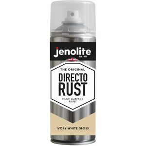 Ivory White - 1 x 400ml Aerosol Jenolite Directorust Gloss - Ivory White - Multi Surface Spray Paint - For Use On Wood, Metal, Plastic, Ceramic &