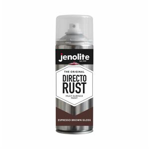 Jenolite - Espresso Brown - 1 x 400ml Aerosol Directorust Gloss - Espresso Brown - Multi Surface Spray Paint - For Use On Wood, Metal, Plastic,