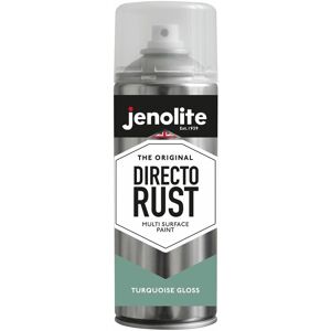 Turquoise - 1 x 400ml Aerosol Jenolite Directorust Gloss - Turquoise - Multi Surface Spray Paint - For Use On Wood, Metal, Plastic, Ceramic & Rusted