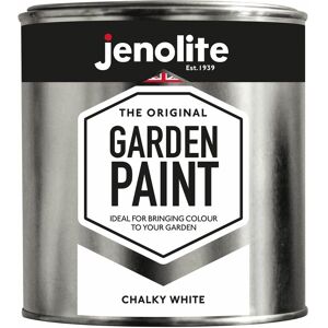 Jenolite - Chalky White - 1 Litre Tin Garden Furniture Paint - Chalky White - Use on wood, metal, plastic, stone, ceramic (ral 9016)