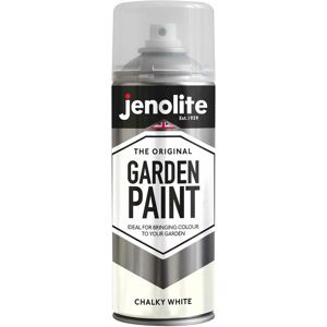 Jenolite - Chalky White - 1 x 400ml Aerosol Garden Furniture Aerosol Paint - Chalky White - Use on wood, metal, plastic, stone, ceramic (ral 9016)