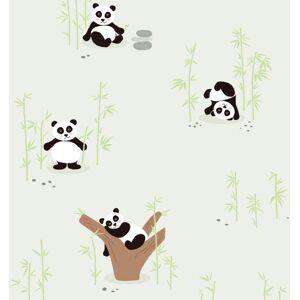 Children wallpaper wall Profhome 381421 non-woven wallpaper slightly textured with pattern for kids matt green black white brown 5.33 m2 (57 ft2)