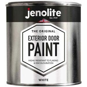 Jenolite - White - 1 Litre Tin Exterior Door Paint - White - Metal & Wood Doors & Garage Doors