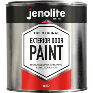 Jenolite - Red - 1 Litre Tin Exterior Door Paint - Red - Metal & Wood Doors & Garage Doors