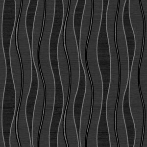 Glitter Wave Black Silver Wallpaper Textured Embossed Glamorous Modern - Debona