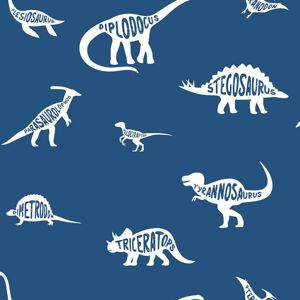 Dinosaur Dictionary Wallpaper Holden Kids Navy White Children Nursery