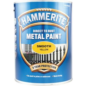 Direct to Rust Smooth Yellow Metal Paint - 5LTR - Yellow - Hammerite