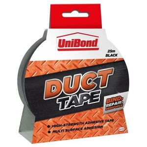 Unibond - 2675764 Duct Tape 50mm x 25m Black UNI1517009