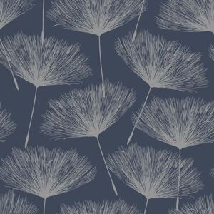 BERKFIELD HOME DUTCH WALLCOVERINGS Wallpaper Fleur Navy Blue and Grey