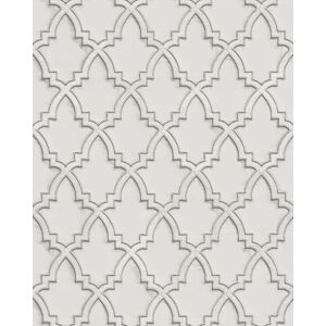 Profhome - Ethnic style wallpaper wall DE120021-DI hot embossed non-woven wallpaper embossed with ornaments and metallic highlights white light grey