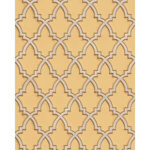 Profhome - Ethnic style wallpaper wall DE120025-DI hot embossed non-woven wallpaper embossed with ornaments and metallic highlights yellow silk grey