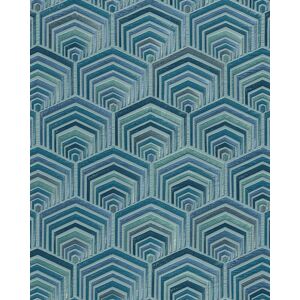 Profhome - Ethnic style wallpaper wall DE120047-DI hot embossed non-woven wallpaper embossed with geometric shapes shiny turquoise mint teal 5.33 m2