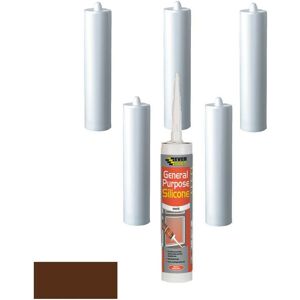 Everbuild - General Purpose Silicone Brown C3 Size Pack of 6