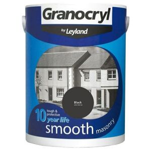 Granocryl - Smooth Exterior Masonry Paint - 2.5L - Black - Black