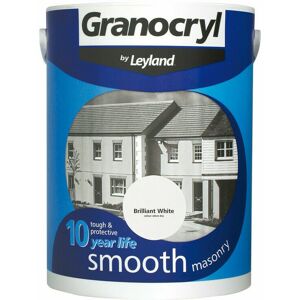 Granocryl - Smooth Exterior Masonry Paint - 5L - Brilliant White - Brilliant White