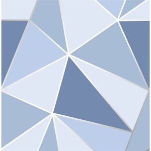 Geometric Wallpaper 3D Apex Triangle Modern Futuristic Blue Fine Decor