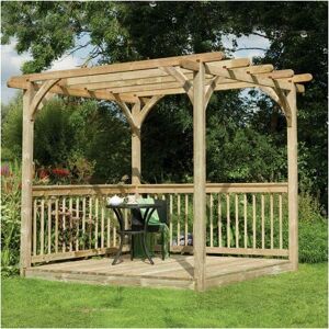 FOREST GARDEN 8' x 8' (2.44x2.44m) Forest Small Pergola Deck Kit - Pressure treated