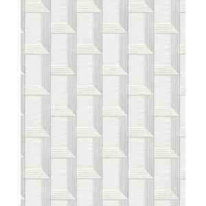 Graphic wallpaper wall Profhome DE120071-DI hot embossed non-woven wallpaper embossed with graphical pattern and metallic highlights silver platinum