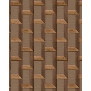 Profhome - Graphic wallpaper wall DE120074-DI hot embossed non-woven wallpaper embossed with graphical pattern and metallic highlights brown copper