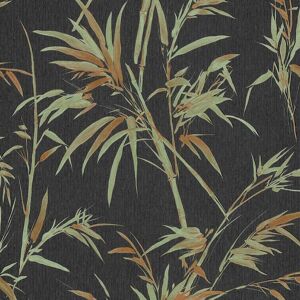 YOL Green Rot Bamboo Vinyl Wallpaper Black Metallic Paste The Wall a.s Creation