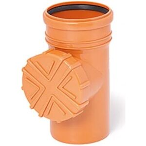 KARMAT Gutter Flush System Cleanouts with Strainer 110mm Pipe Diameter Orange Color