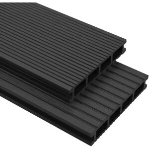 Wpc Decking Boards with Accessories 30 m² 2.2 m Anthracite VD17773 - Hommoo