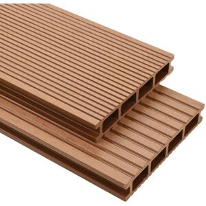 Wpc Decking Boards with Accessories 40 m² 2.2 m Brown VD17175 - Hommoo