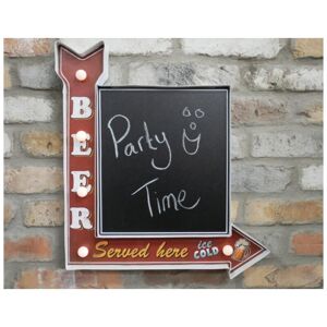 Uniquehomefurniture - Industrial Beer Sign Bar Pub Wall Chalk Board Decor Vintage Style Retro Lights